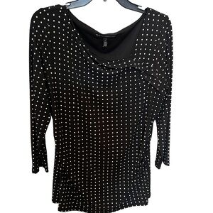 White House Black Market Polka Dot Blouse Size Large